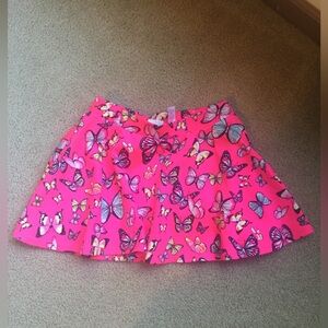 Justice Sz 12 pink butterfly skirt with built in shorts